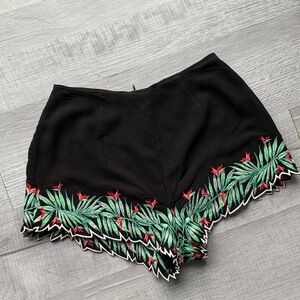 Show Me Your MuMu Black Tropical High Waist Shorts, size S.